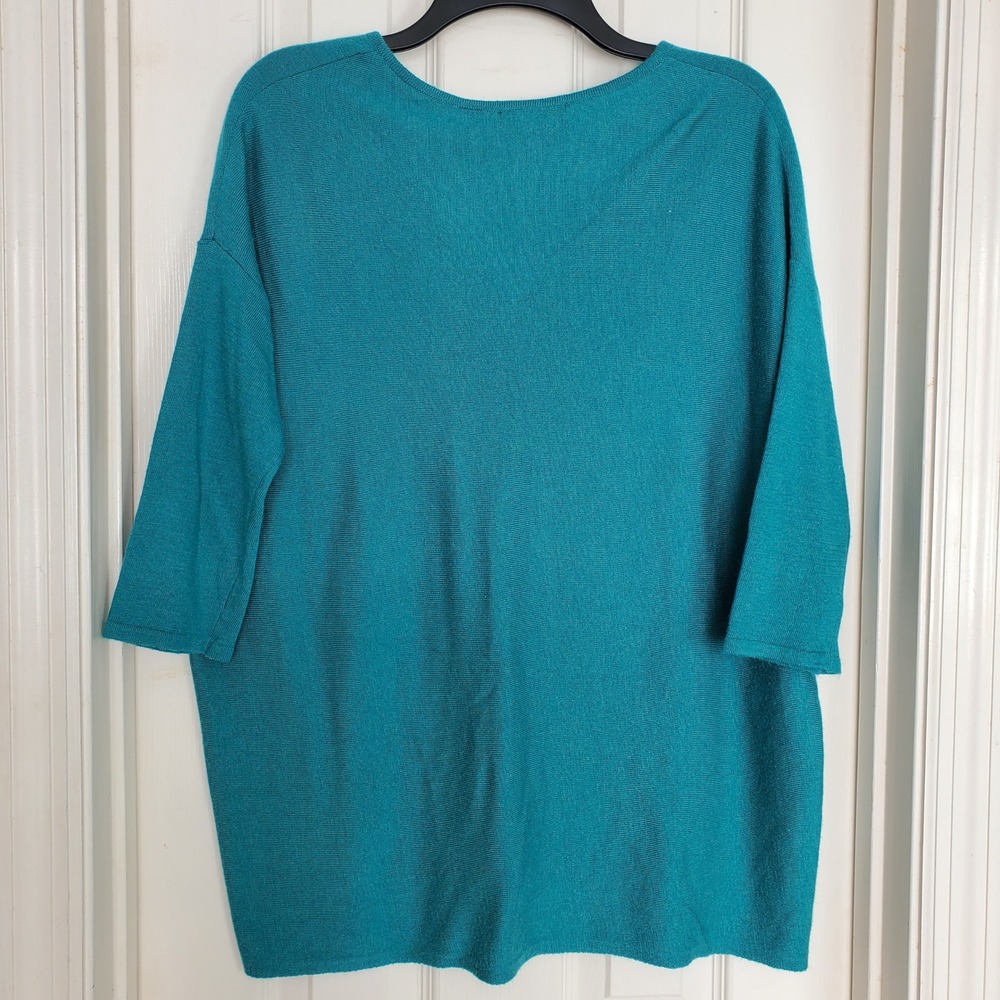 Kerisma Raven Sweater Slouchy Oversize Lightweight Knit Wool Blend Teal Boho S/M - Picture 7 of 7